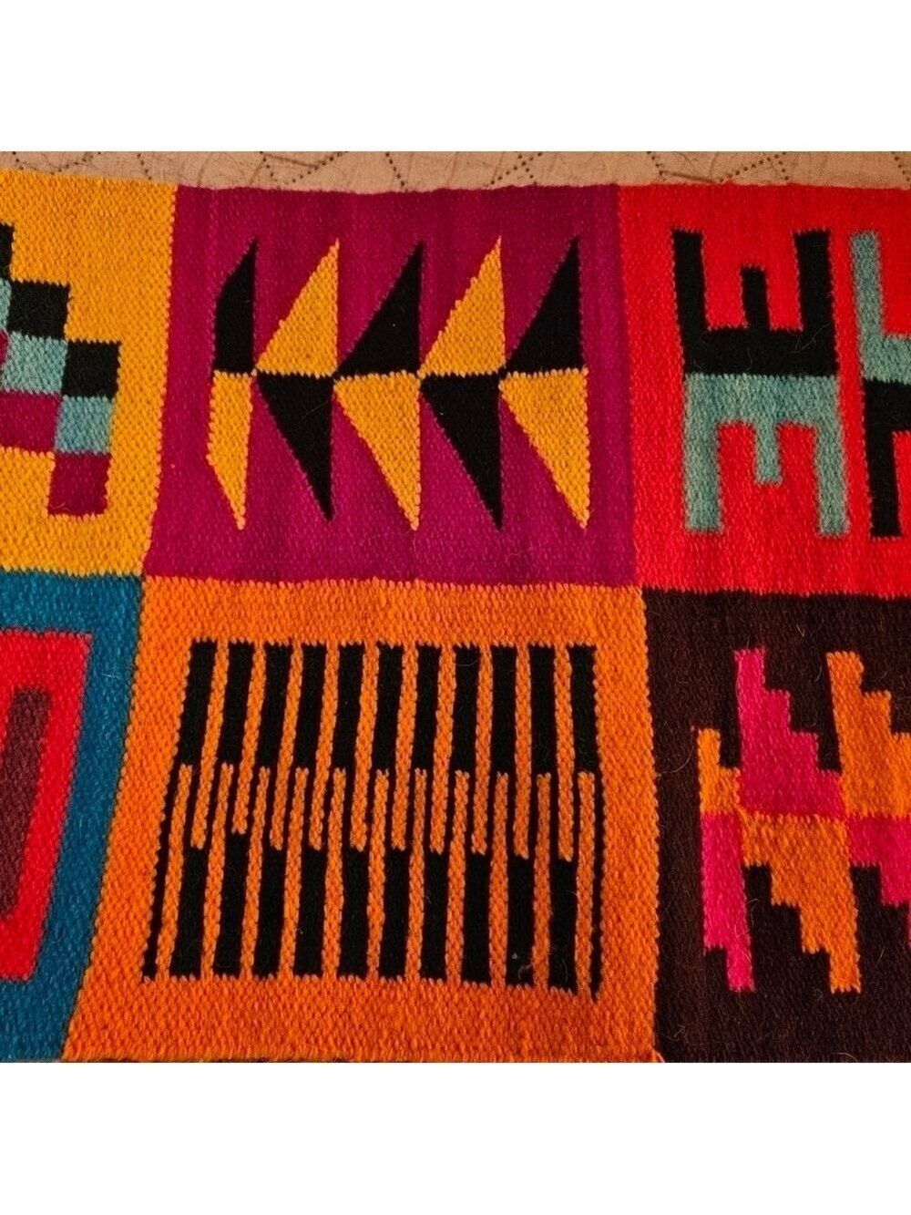 Vintage Peruvian Hand-Weaved Wool Table Runner - Picture 3 of 7